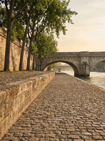 Das leere Quai in Paris Set